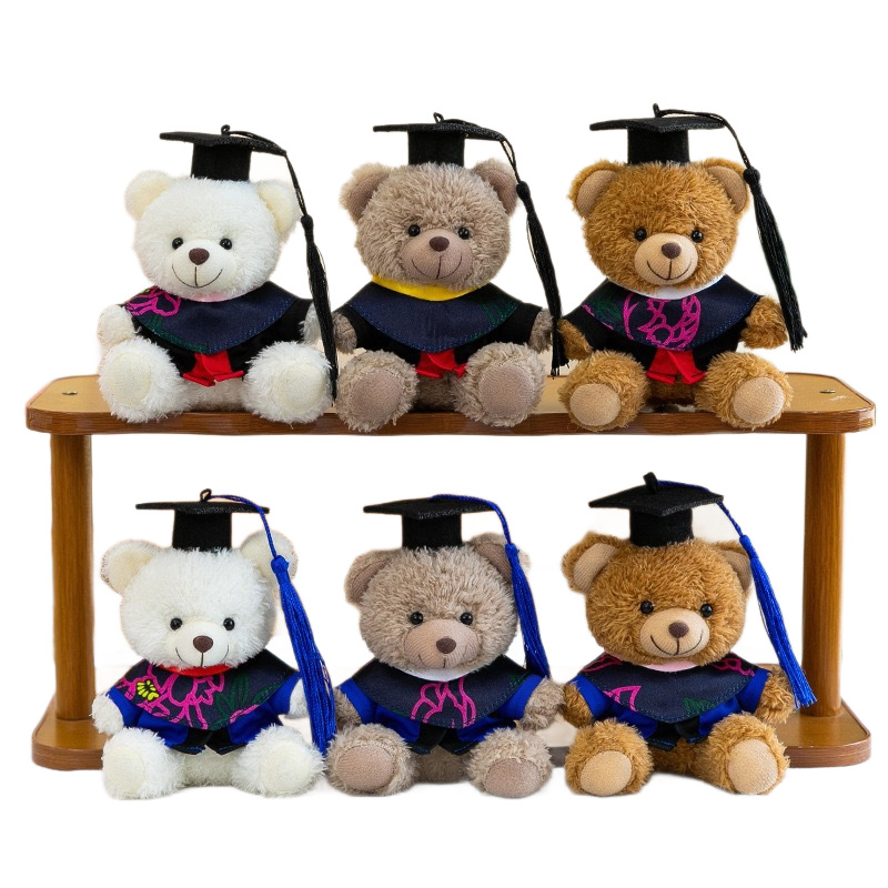 Dr. Bear Colgante muñeca puede imprimir LOGO sombrero doctor regalos de graduación uniformes de muñeca oso bolsos llaveros
