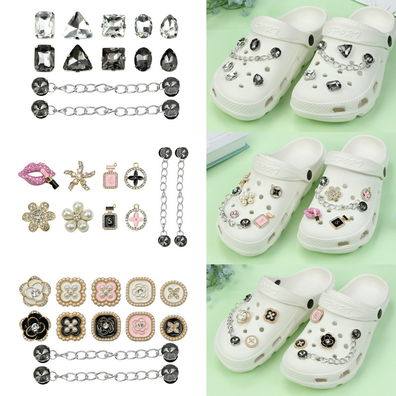 One-piece delivery all-match hole shoes decorative buckle diy hole shoes buckle chain accessories buckle hole shoes flower decoration