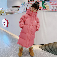 Children's down and cotton coat, long length, thick warmth, 2024 new winter children's clothing for girls, down jacket, coat, top