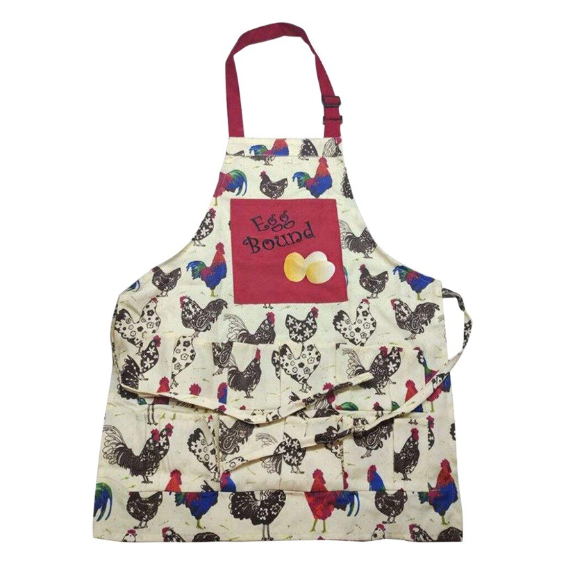 Delantal de lona de comercio exterior niños adultos colección de media longitud delantal de huevo multi-Bolsillo delantal de cocina para el hogar al por mayor