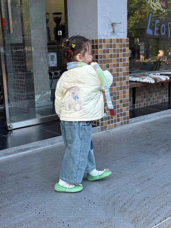 女童棉袄25冬季新款韩版可爱小熊外套女宝宝绗棉圆领羽绒棉服外贸|undefined