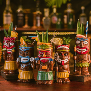 Hawaiian Tiki Cup Tiki Mug Creative Cocktail Cup Ceramic Cup Bar Wine Cup Special Cup Ornaments
