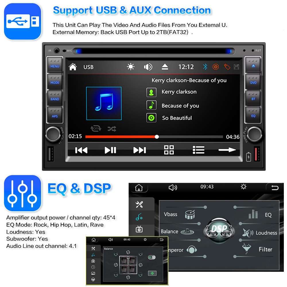 6.2inch Car Bluetooth Dvd Cd Car Mp3 Mp5 Player Mobile Phone Interconnection Dual-Disk Universal Model Hd 12V