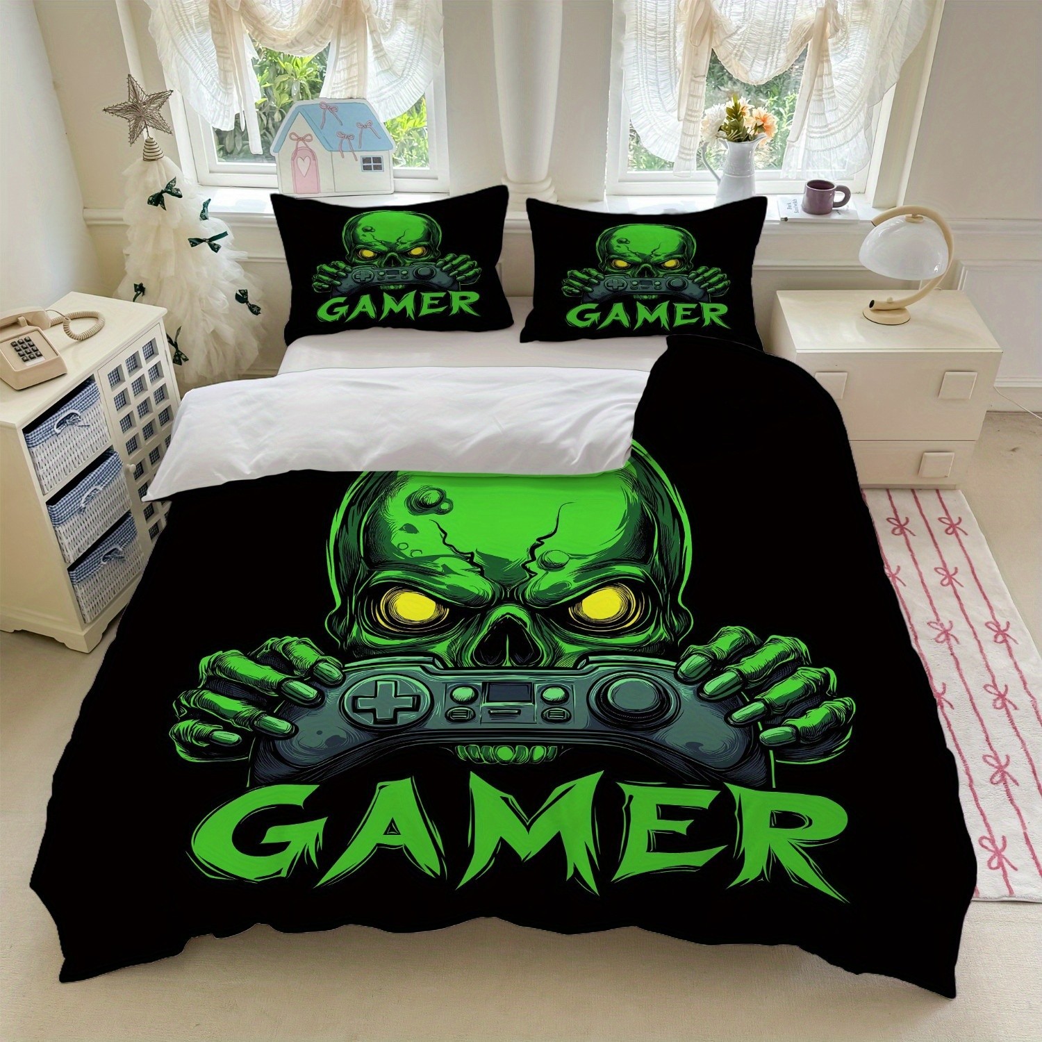 Textil doméstico transfronterizo molienda digital impresión quilt kit mango de juego fuente de fábrica graffiti llevar TEMU / JIT