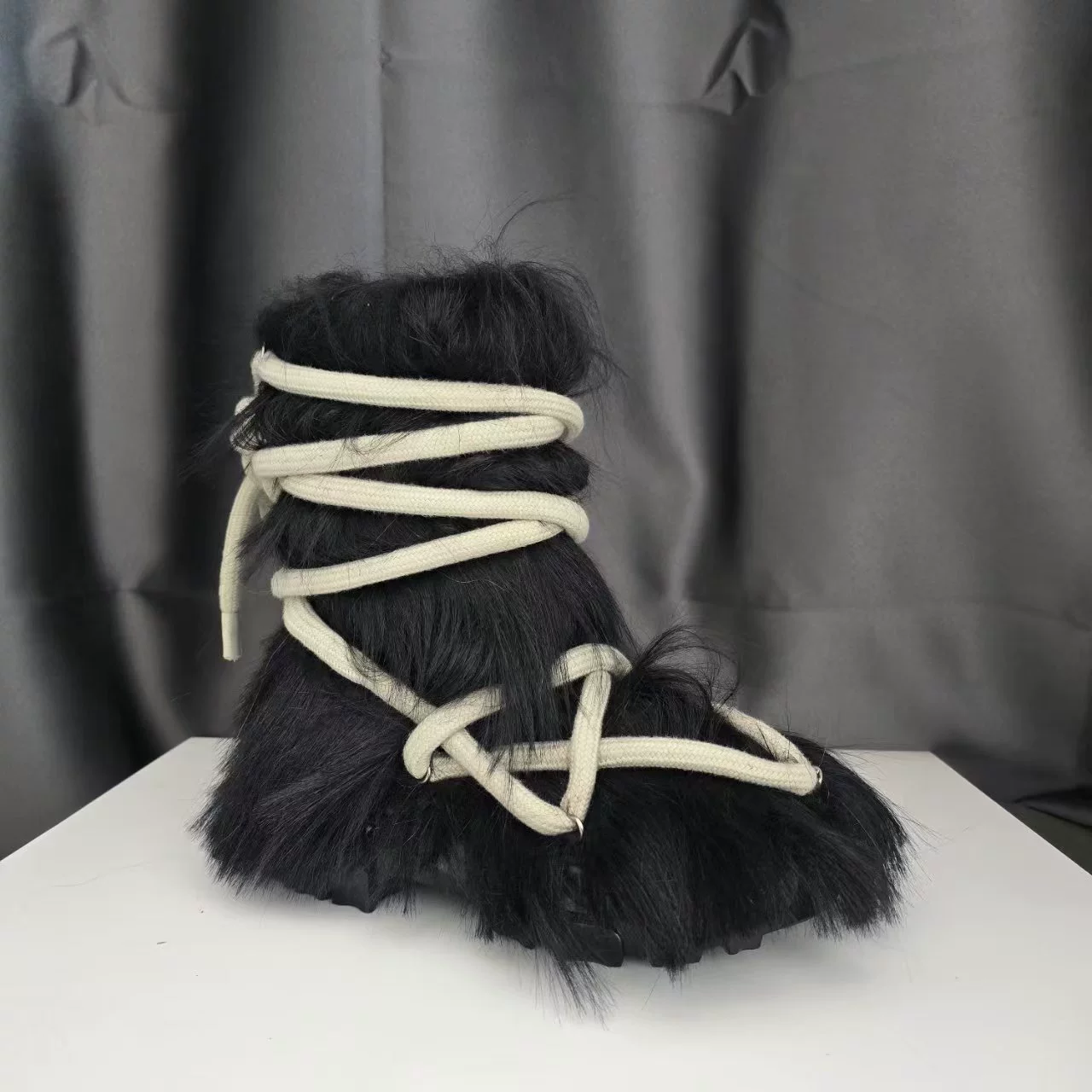 Mid-length Trend Boots, Genuine Horsehair, Warm Insulated Belt, Sizes 35–45