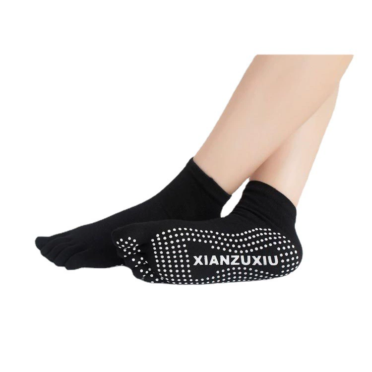 Non-slip colored demi-season yoga clothing for yoga, socks, wholesale, mid-length, Birthday gift