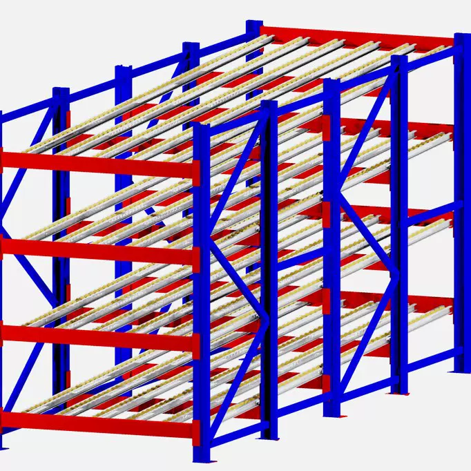 流利货架导轨式车间仓库装配线滑移式物料架重力驱动物流分拣拆装