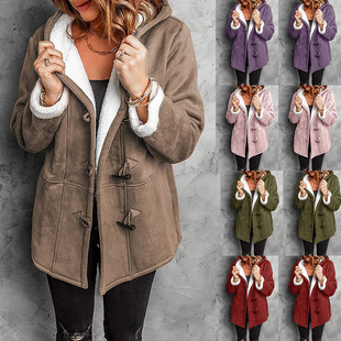 In-Stock Wish European and American Amazon Cross-Border New Tops with Plush Collar Pockets Women's Jacket
