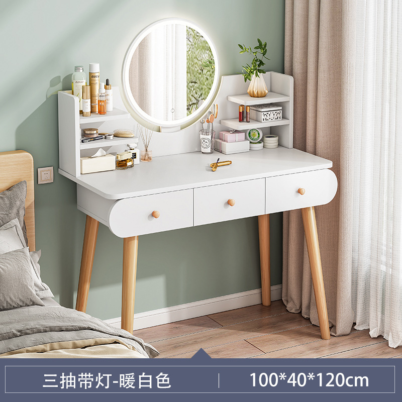Tocador moderno minimalista dormitorio mesa de maquillaje pequeña mesa de tocador integrado MESA DE ALQUILER tocador espejo de maquillaje