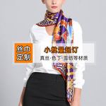 工厂定制春秋百搭女士缎面雪纺色丁真丝印花丝巾长条款时尚围巾