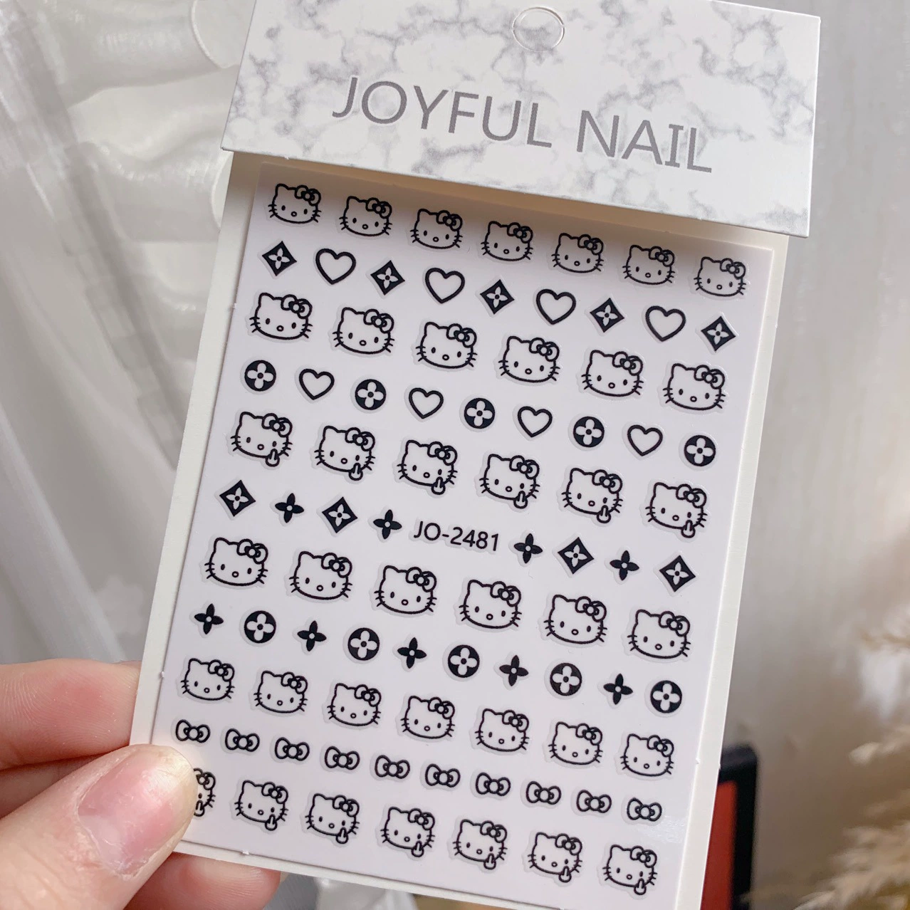 Наклейки для ногтей: мультяшные головы кошек, звезды, сердца, котята, самоклеящиеся стикеры, оптом, милые и забавные