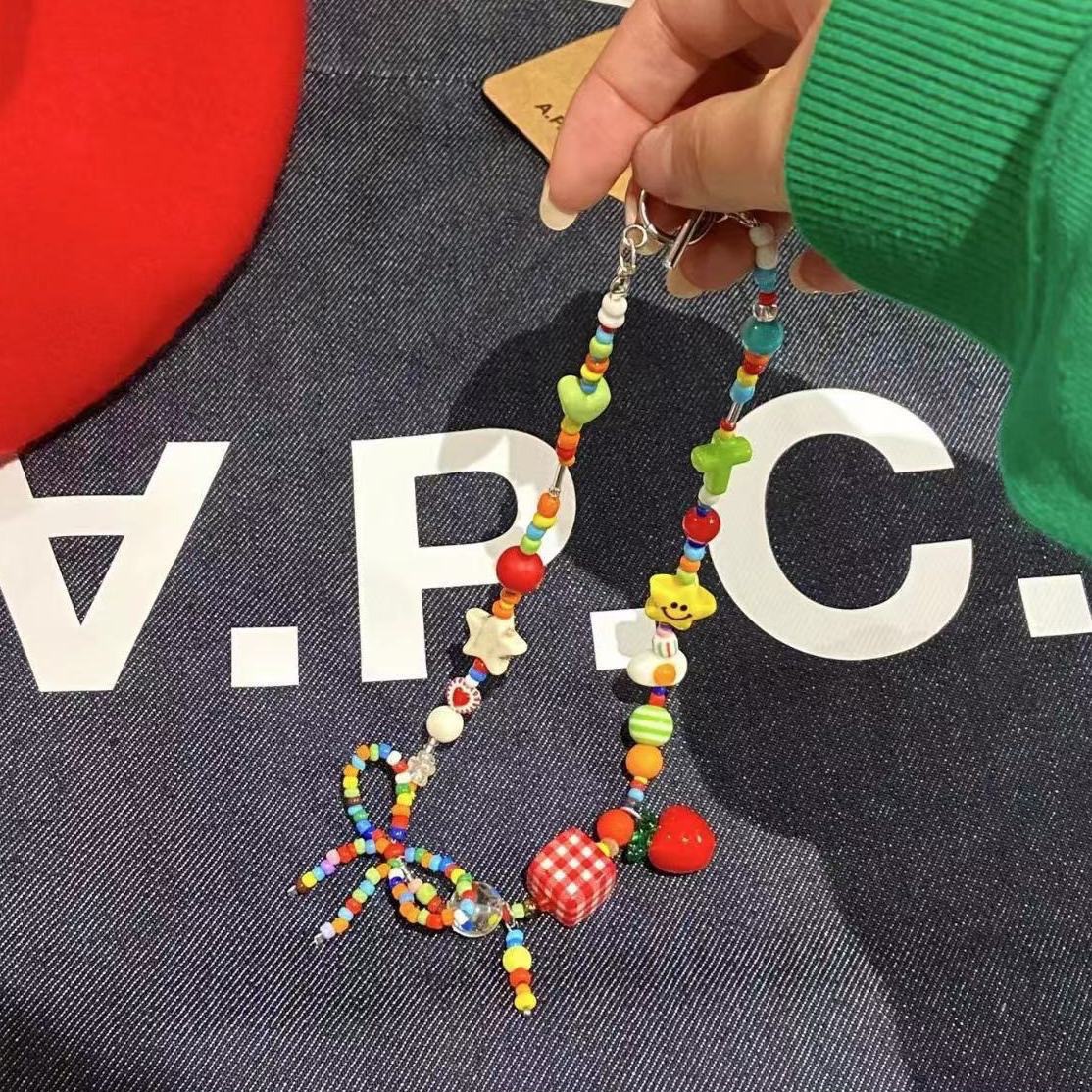 Summer Dopamine Colorful Apple Star Beaded Necklace Versatile Cute Style Light Luxury Summer Clavicle Chain Wholesale