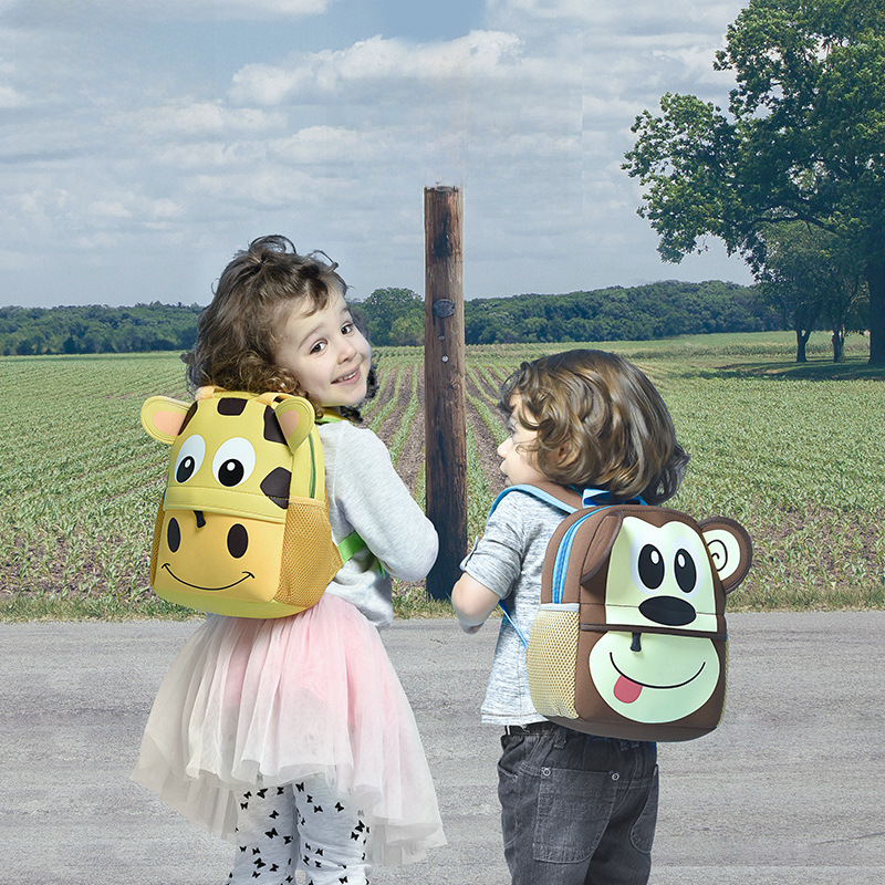 Children's Kindergarten School Bag Student Cartoon Cute Dual Shoulder Backpack Animal Diving Material School Bag Factory Wholesale