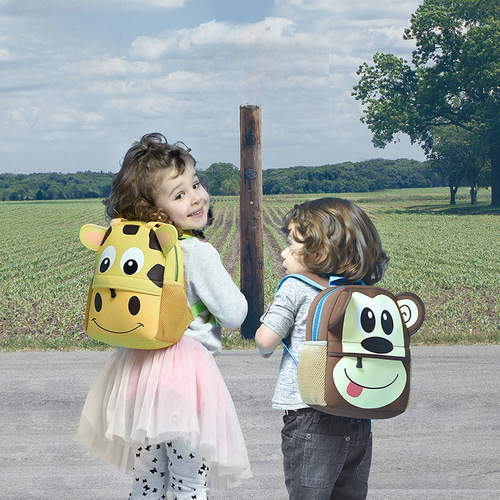 Children's Kindergarten School Bag Student Cartoon Cute Dual Shoulder Backpack Animal Diving Material School Bag Factory Wholesale