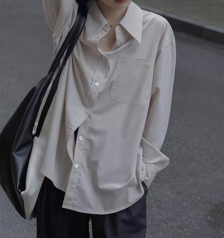 HVAE 经典系列免熨烫 爆款版型垂感显瘦宽松长袖衬衫上衣女
