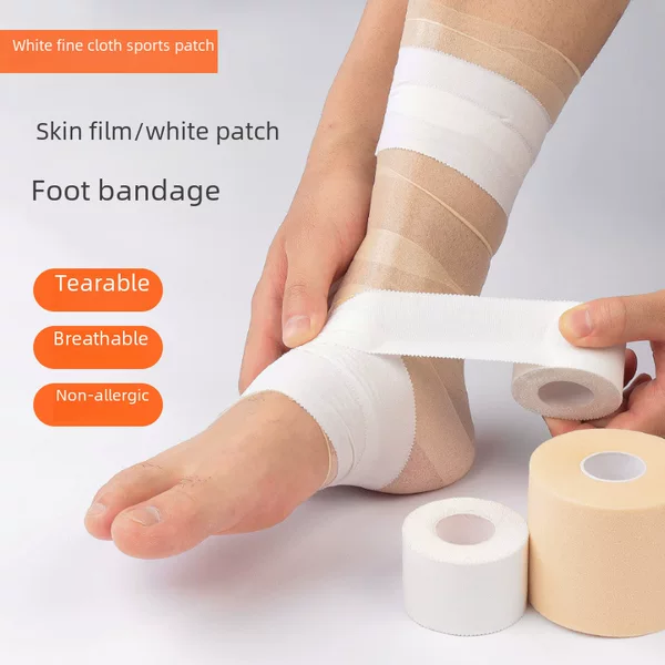 Sports white patch foot basketball ankle protection serrated edge cotton white fine cloth white tape elastic bandage foot fixing