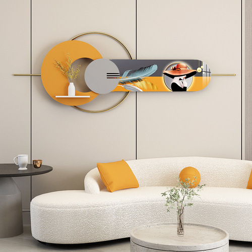 Iron and Metal Wall Hanging Art, 3D Decorative Painting, Entrance, Dining Room Wall Decor, Crystal and Ceramic Combined Decorative Painting, Wall Ornament, Shelf Placement