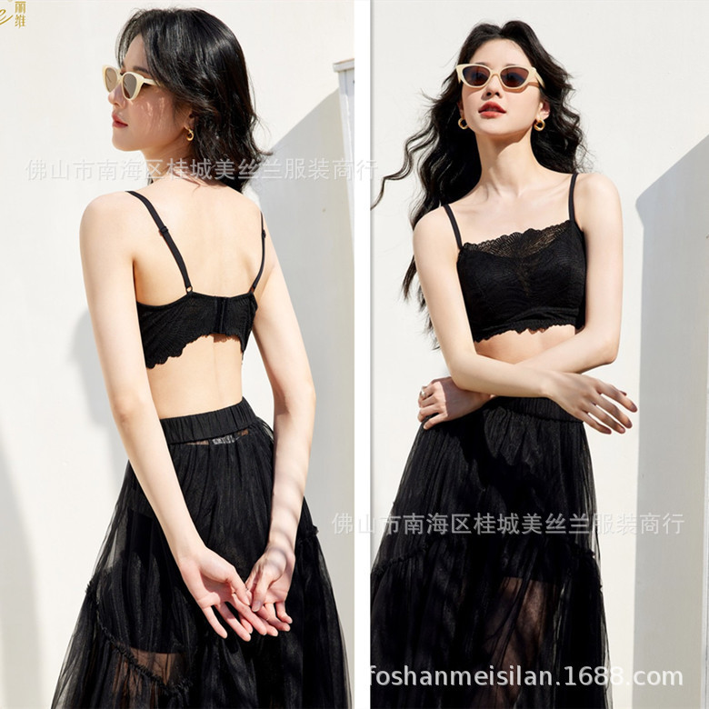 Liwei One-Line Tie Breast Pad Camisole Women's Bra Summer Inner Lace Beautiful Back Intimates Tube Top 25014 Liwei One-Line Tie Breast Pad Camisole Women's Bra Summer Inner Lace Beautiful Back Intimates Tube Top 25014