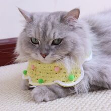 批发宠物狗狗口水巾围巾可爱猫咪中小型犬围脖毛球设计围兜三角巾