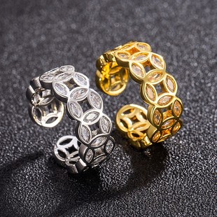 Tiktok-Style Zircon Coin Ring for Women, Adjustable Open Ring with a High-End, Light Luxury, and Unique Design