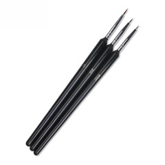 跨境貨源3支勾線筆套裝 黑色細尼龍毛美甲筆木質畫筆筆刷美術用品