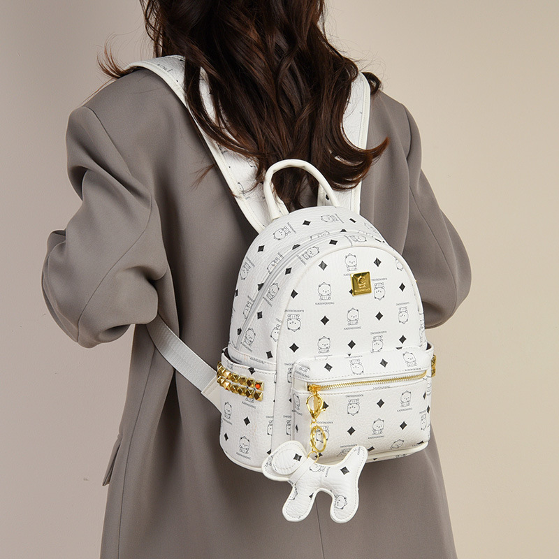 2025 nueva mochila universitaria caricatura lindo osos mochila de damas impresión de aire extranjero mochila casual
