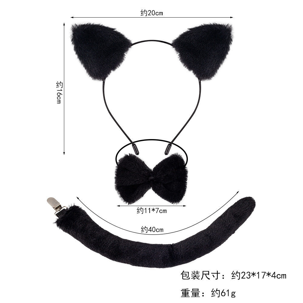 러블리 순욕풍 롤리타 할로윈 여우 귀고양이 귀 머리띠 레이스 리본 방울