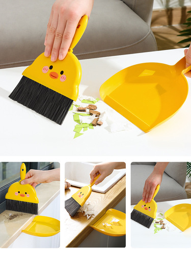 Student small broom and dustpan set household desktop mini dust removal cleaning broom children soft bristle combination broom