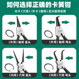 拓森 Полная коллекция плоскогубцев для стопорных колец. 7-дюймовые плоскогубцы для пружин промышленного класса. Расширенные плоскогубцы с открытым концом. Набор плоскогубцев для стопорных колец.