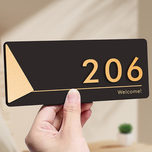 Door Sticker Door Number Can be Fixed Word Sticker Hotel Room Number Luminous Homestay Room Acrylic Door Sticker