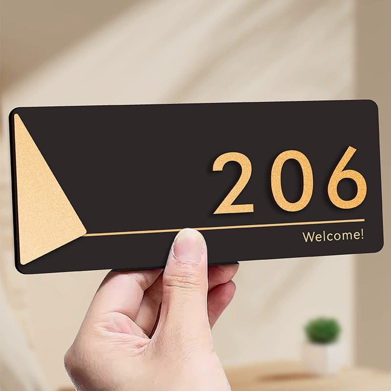 Номер дома в гостиничном номер светящиеся наклейки со словами B & B акриловые наклейки на дверь с номером дома могут быть изготовлены по индивидуальному заказу