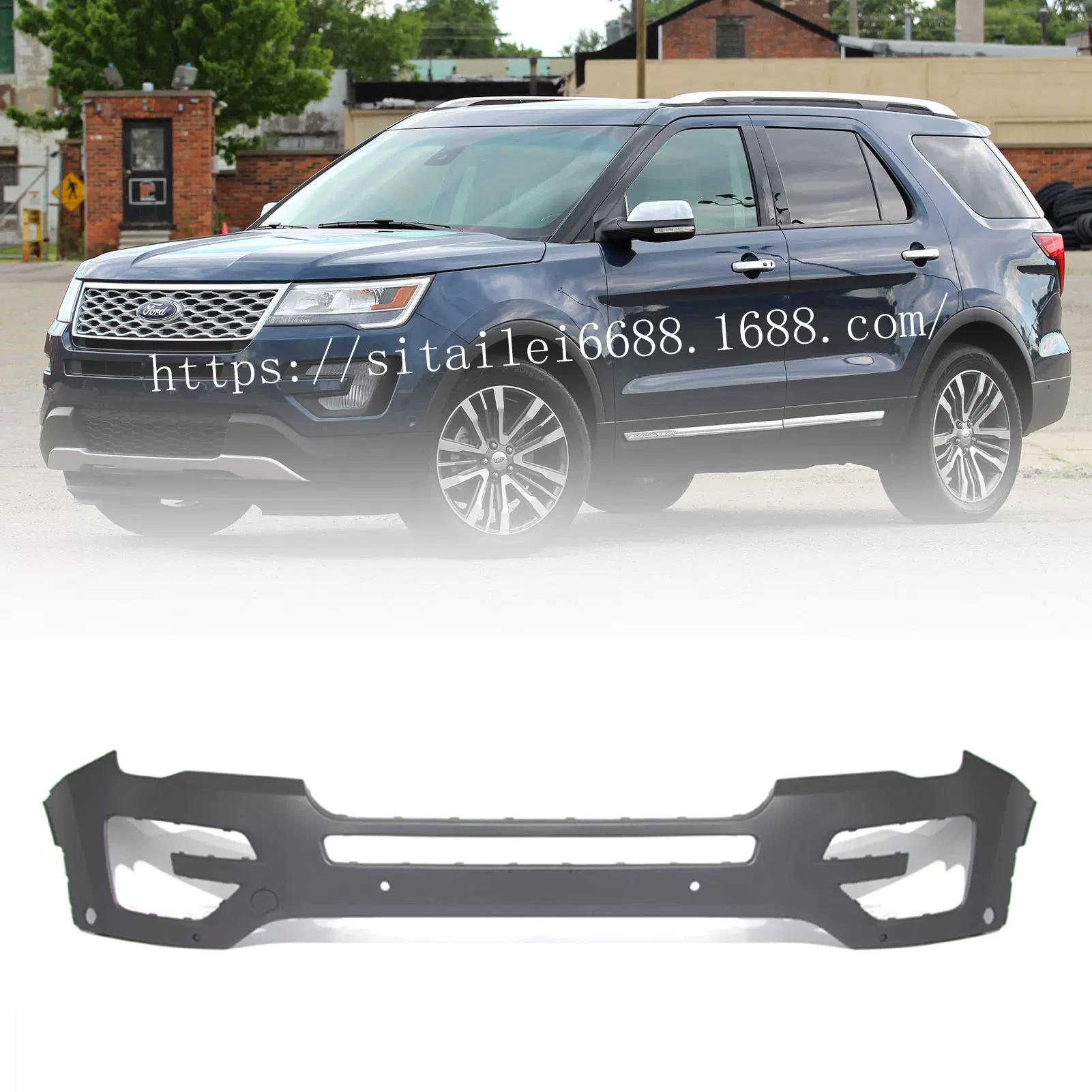 适用于福特16款Explorer探险者FRONTBUMPER6孔FB5Z护杠保险杠防撞