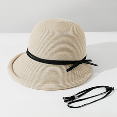 Women's Summer Sun Hat Fishing Cap Sunshade Hat All-match Anti-UV Simple and Fashionable Straw Hat for Spring and Autumn