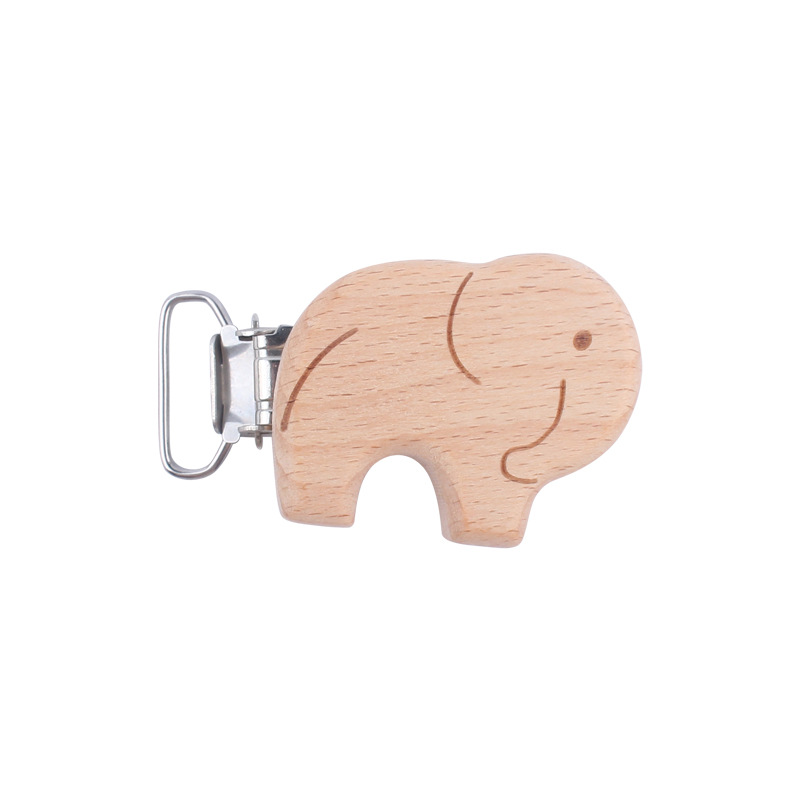Bebé suministros de dibujos animados animal haya clip bebé creativo elefante forma DIY chupete cadena joyería Accesorios