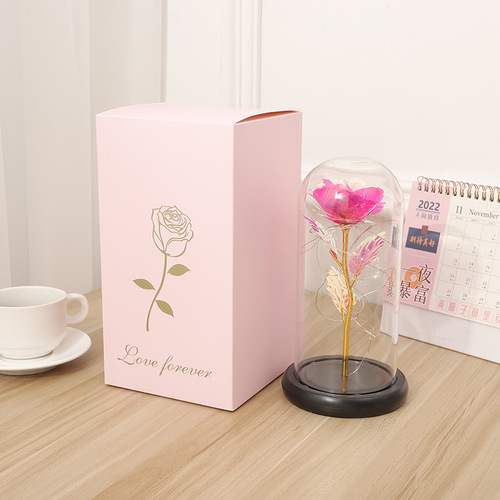 Factory-provided cross-border gold leaf gold rose artificial flowers Valentine's Day gift Christmas creative gift decoration