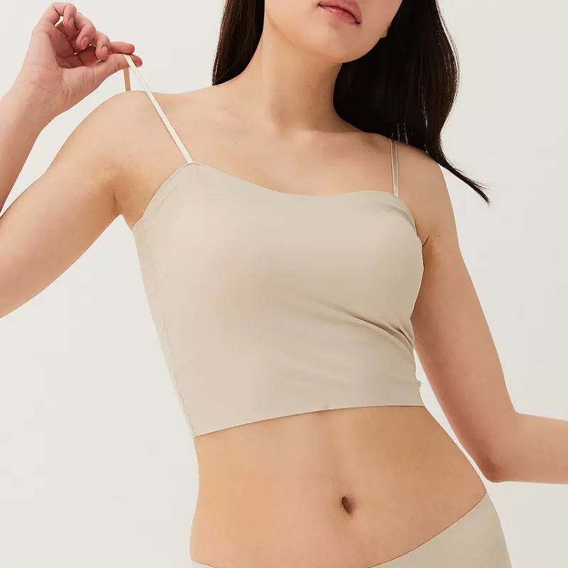 韩版新款无痕美背内衣带胸垫吊带背心式文胸女薄款内搭抹胸裹胸