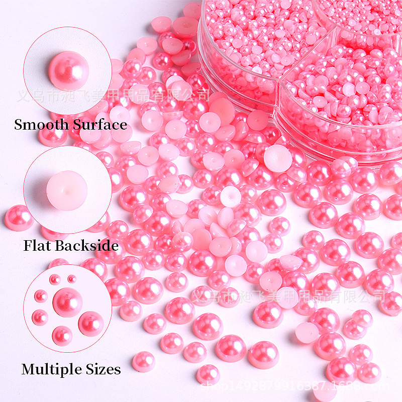 20色パールネイルアクセサリー7格梅の花ボックスカラー半円真珠アクセサリー2/3/4/5/6/8/10mm|undefined