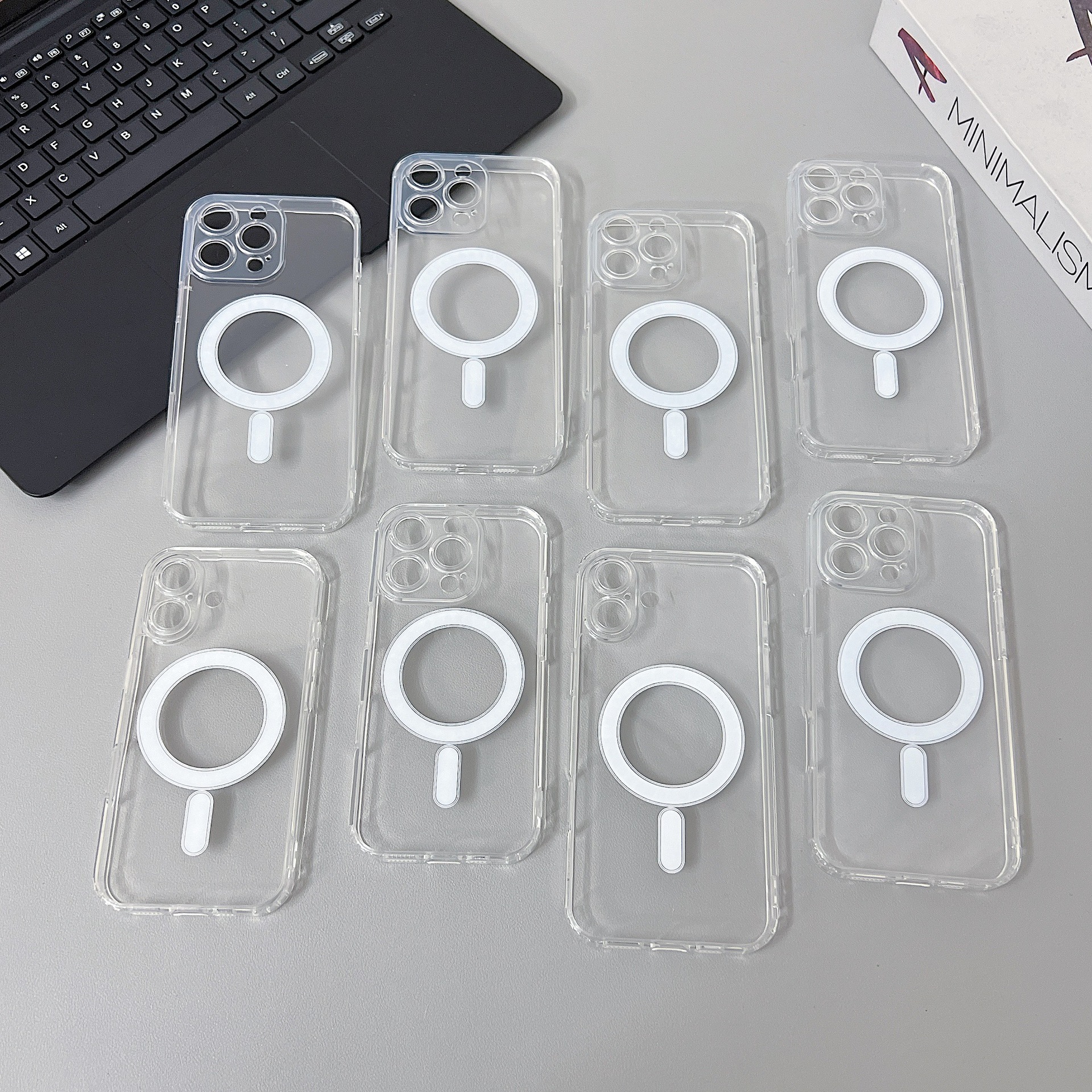 适用新款精孔磁吸苹果17Air手机壳iPhone16promax透明15保护套14