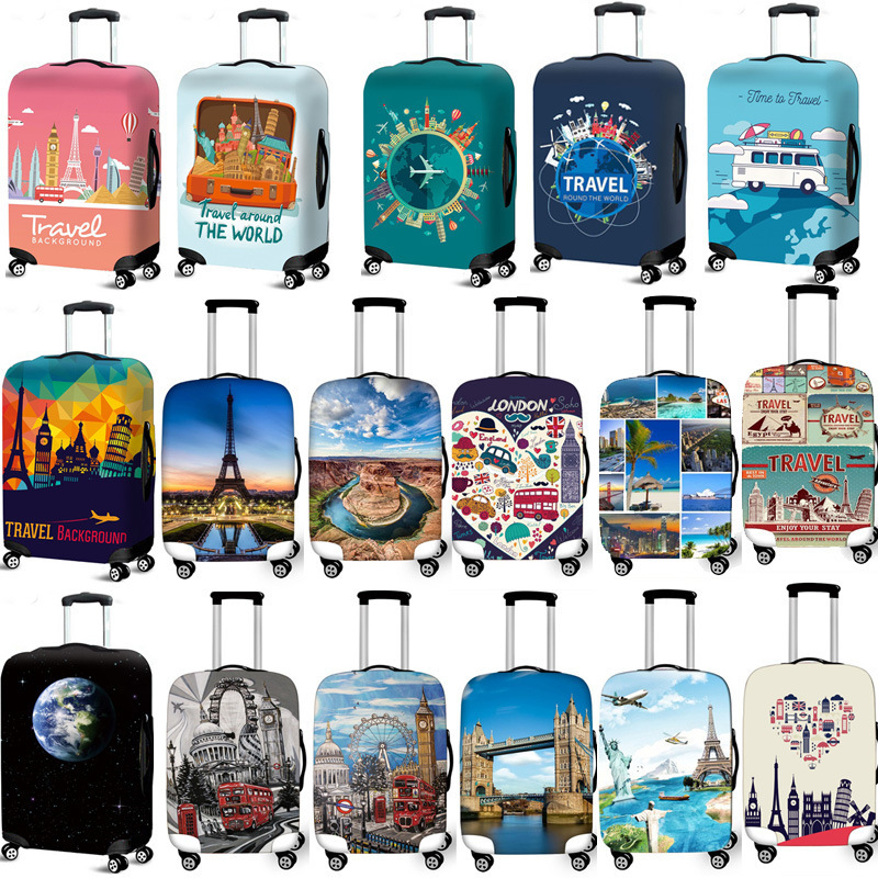 British Style Architectural Suitcase Suitcase Cover Suitcase Protective Cover Thickened Suitcase Protective Cover Trolley Case Dust Cover