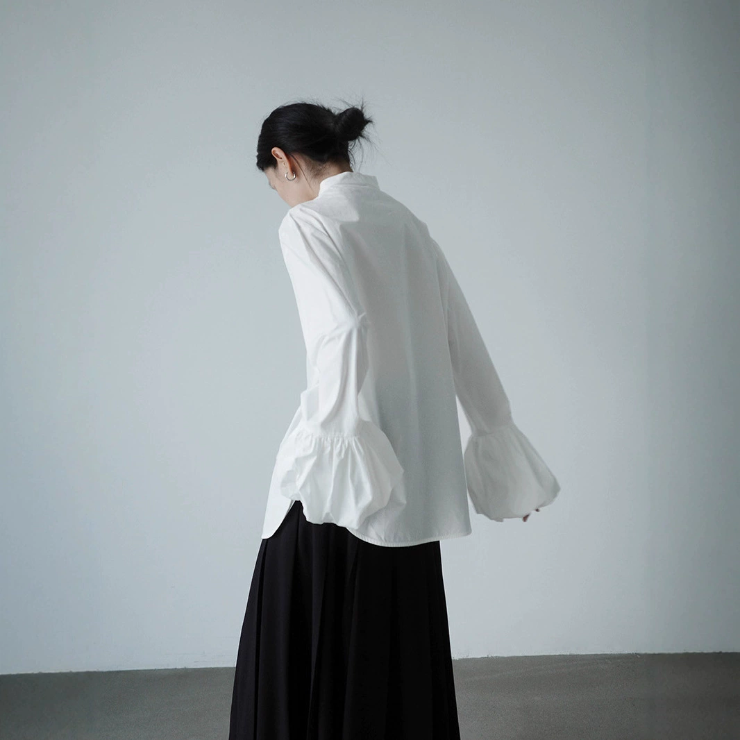 Сухой журавль ранней осени новая японская Французская романтическая ретро модная рубашка с рукавами-фонариками Повседневная куртка с простой текстурой Женская