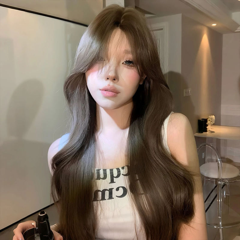 Yuan Yang Wig [Beautiful Oni] Wig for Women, Middle Parting, Big Waves, Trendy Internet Celebrity Korean Style Full Head Wig