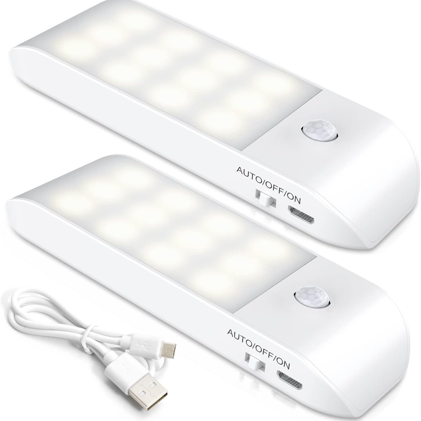 USB室内感应灯充电LED夜灯橱柜灯3种模式可粘贴夜灯卧室楼梯走廊