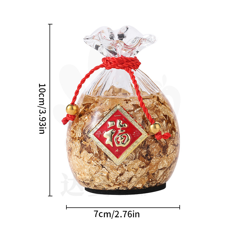 Fábrica al por mayor artesanía decoración regalo Apple creativo salón de escritorio cristal hogar hoja oro plana seguro