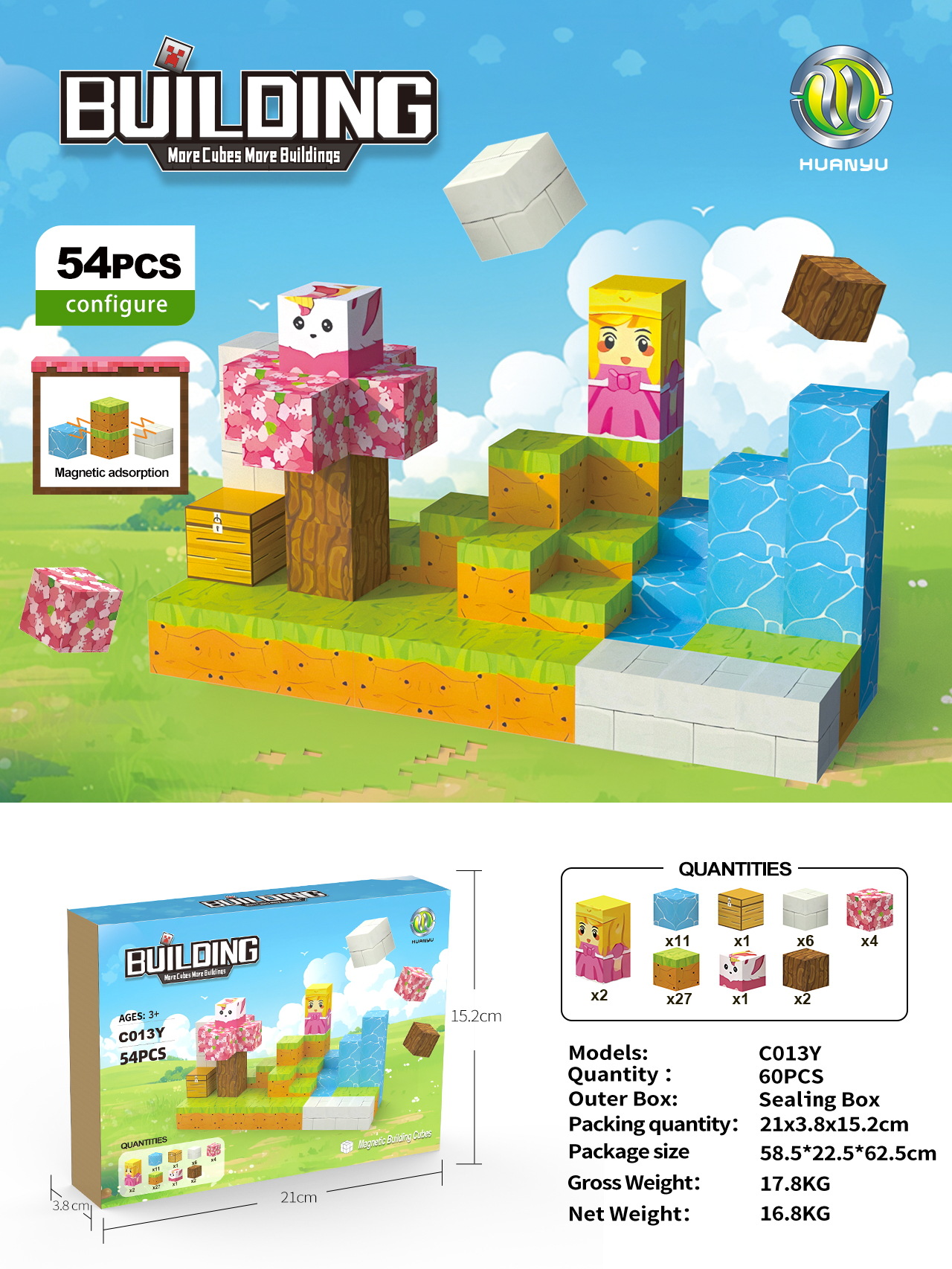 Transfronterizos Amazon My Blocks World Magnetic Block Set Puzzles Magnetic Cuadrados Juguetes Bosque Original