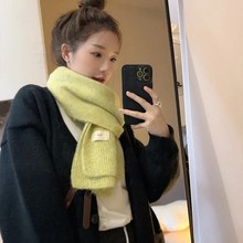 围巾女冬季2025新款百搭保暖毛线围脖男情侣针织韩版脖套纯色加厚
