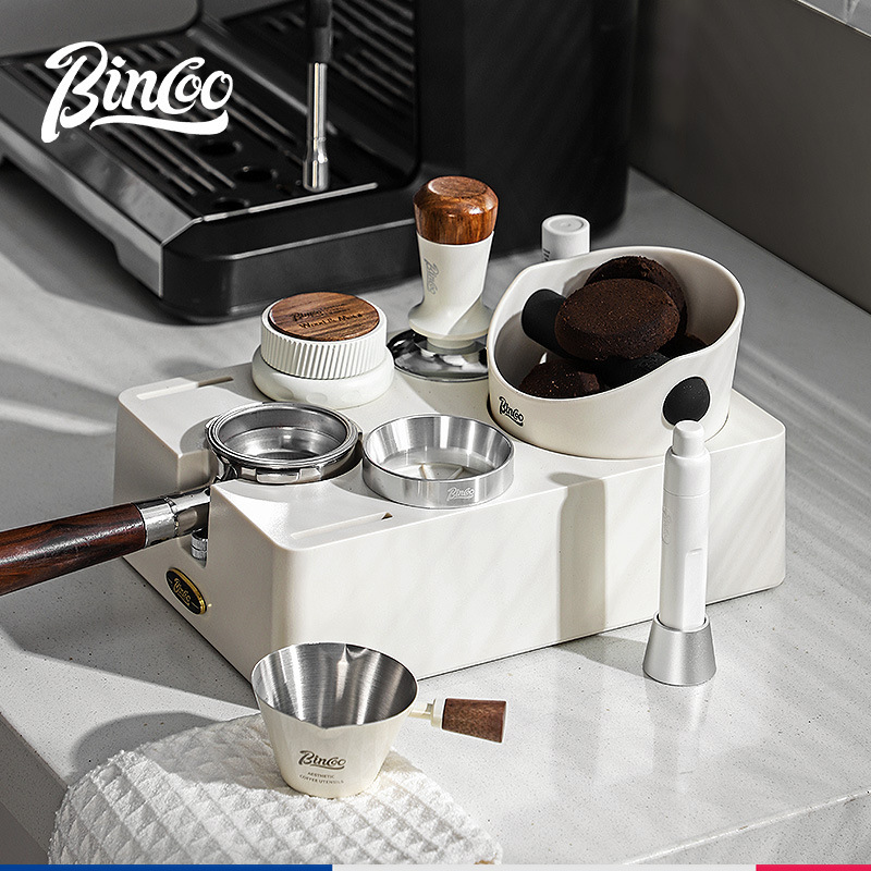 Bincoo Tamper Base, Italian-Style Coffee Distributor Set, Knock Box, Coffee Accessories, Coffee Machine Storage Special