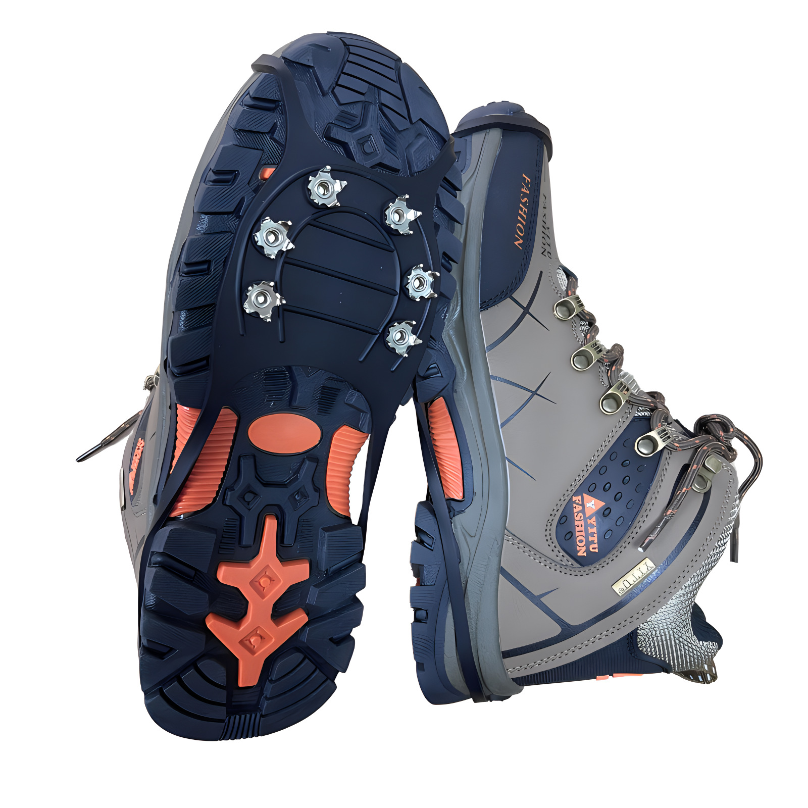 Factory direct supply of 6-tooth steel stud anti-slip crampons, 6-tooth silicone simple anti-slip shoe covers, anti-slip ice claws.