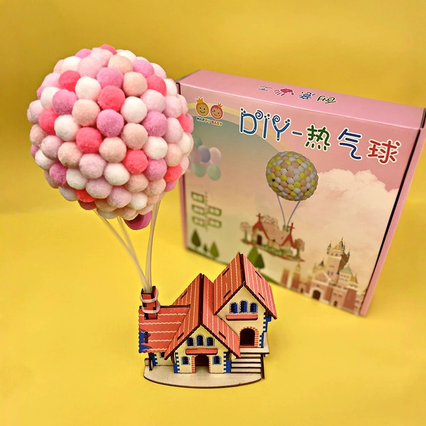 Летающий дом Материал для изготовления воздушных шаров Сумка Деревянный дом Собранный Детский развивающий Сделай Сам Игрушка ручной работы для родителей и детей в подарок