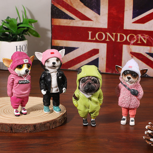 Cross-border simulation puppy Doll resin decoration Mogwai Handmade Doll backpack dog home decoration