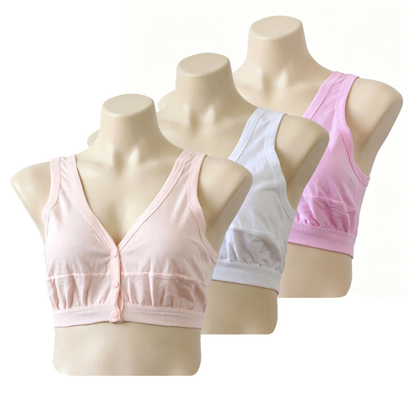 Ladieswear's Intimates Women's Large Size Front Button Bra Without Rims Middle-Aged and Elderly Vest Style Nursing Bra Straight Edge Style Ladieswear's Intimates Women's Large Size Front Button Bra Without Rims Middle-Aged and Elderly Vest Style Nursing Bra Straight Edge Style